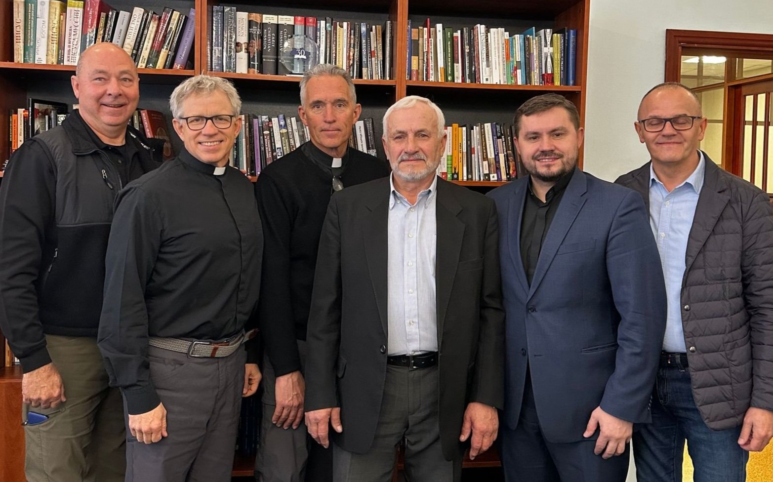 The Outreach Foundation team meets with Rev. Oleksandr Zaitsev, bishop of the Ukrainian Evangelical Church