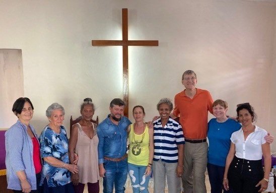  Deena and Doug with Pastor Josue and the elders and leaders of the Presbyterian Church in Sabanilla 