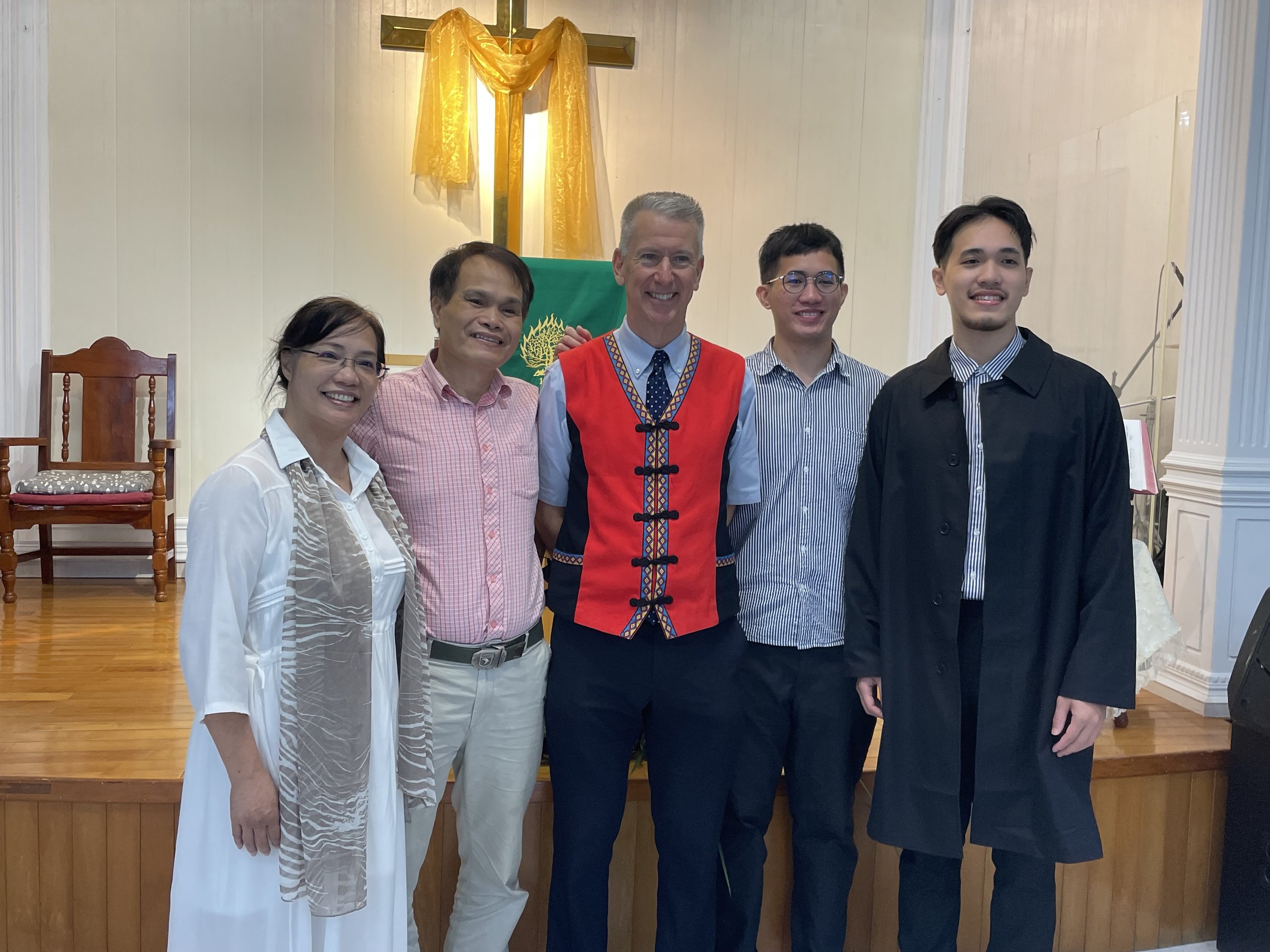 John with two indigenous church elders and two of their sons