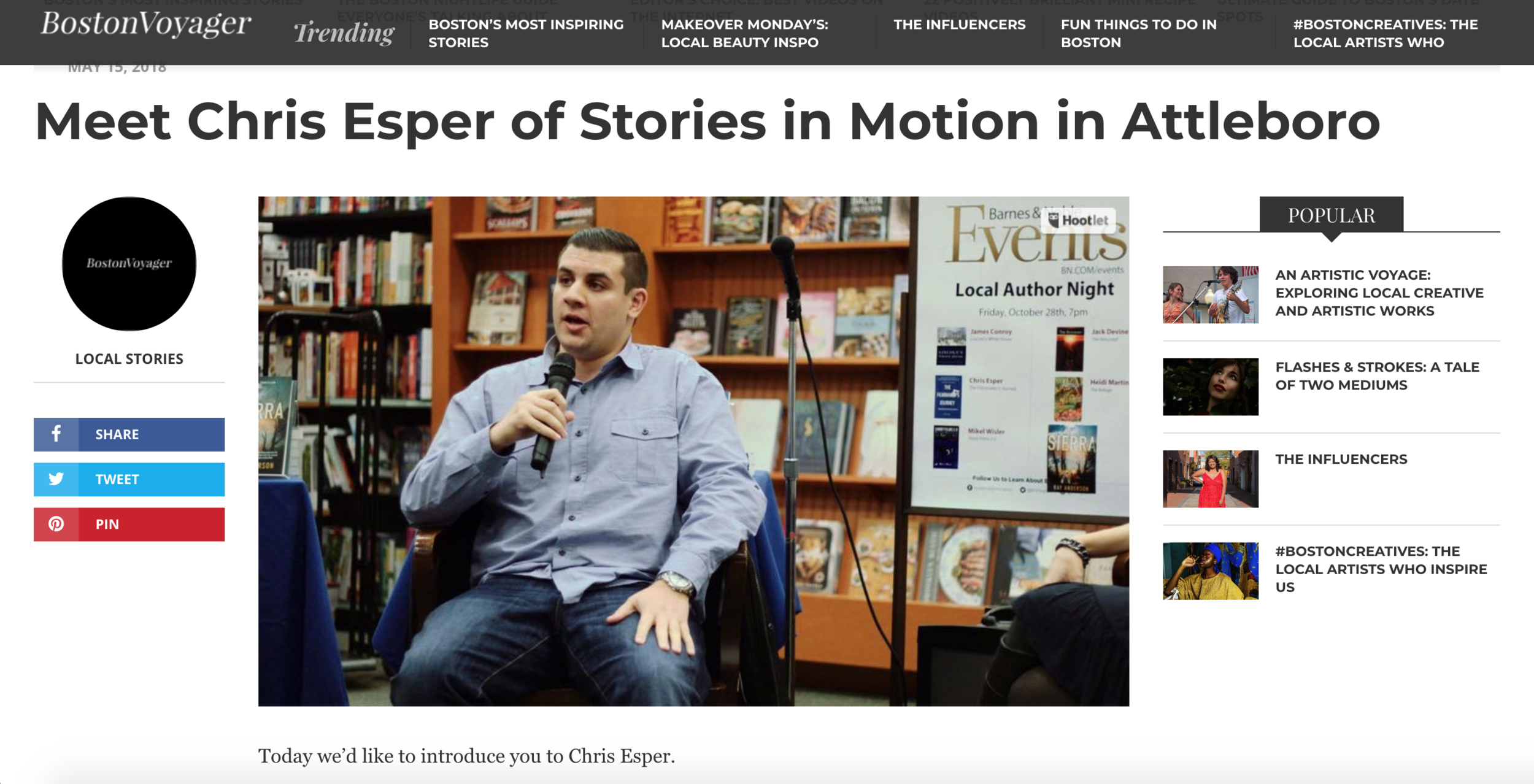 BostonVoyager Interview (2018)