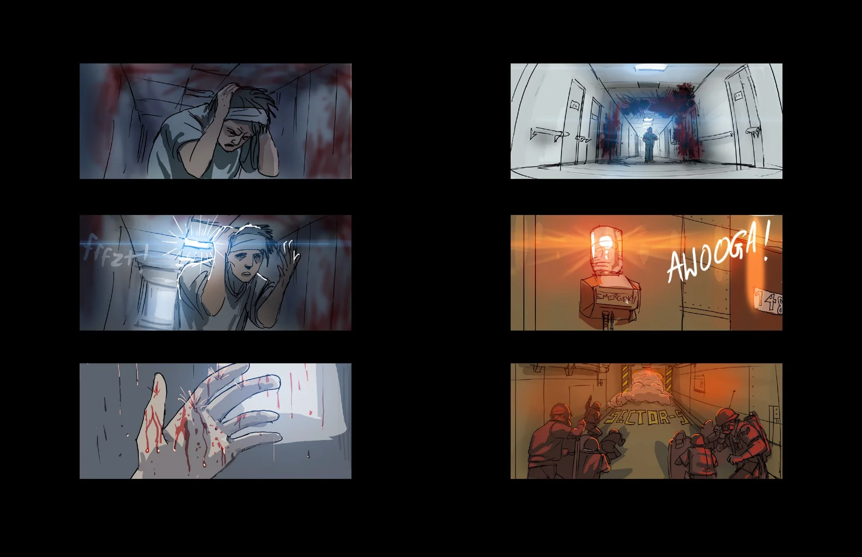 Storyboards art by Ruairi Robinson