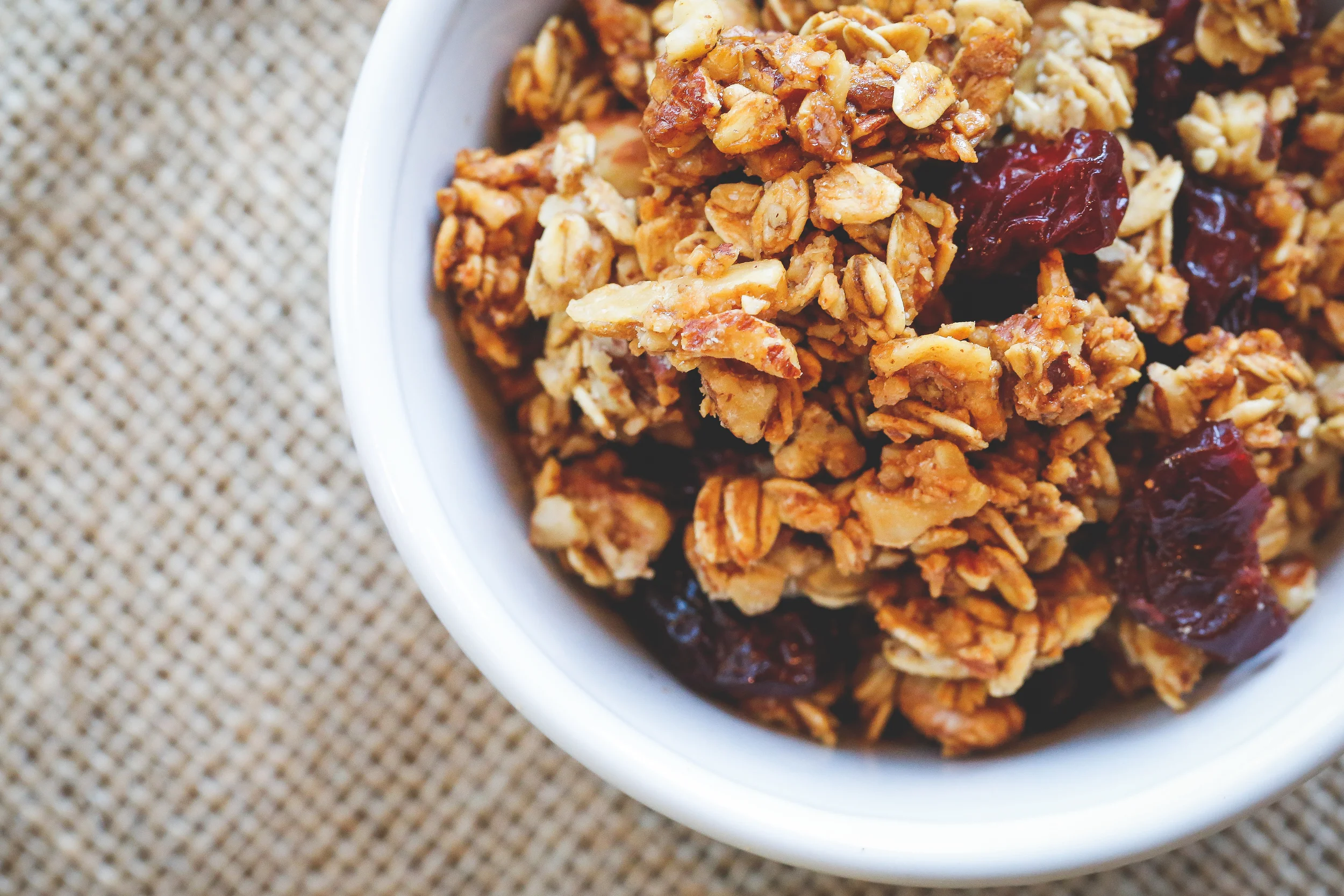 Homemade cherry-vanilla granola