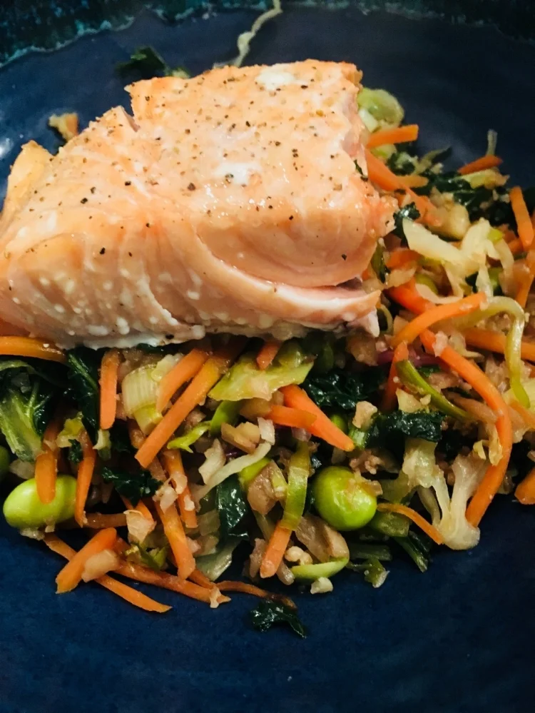 Asian Farro Salad with Super 6 Sauce