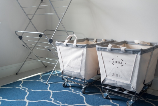 Oddly enough, doing laundry is one of my least favorite tasks yet the laundry room is one of my favorite rooms. The laundry baskets totally make the room and are currently on SUPER sale...