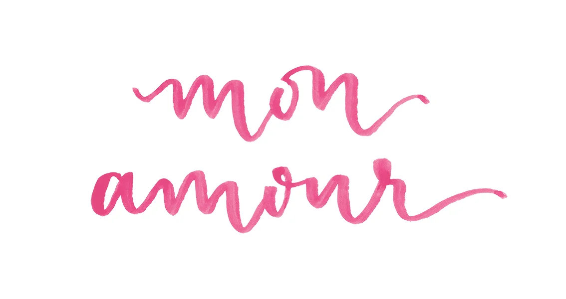 "Mon Amour" watercolor calligraphy by A Creative Affair.jpg