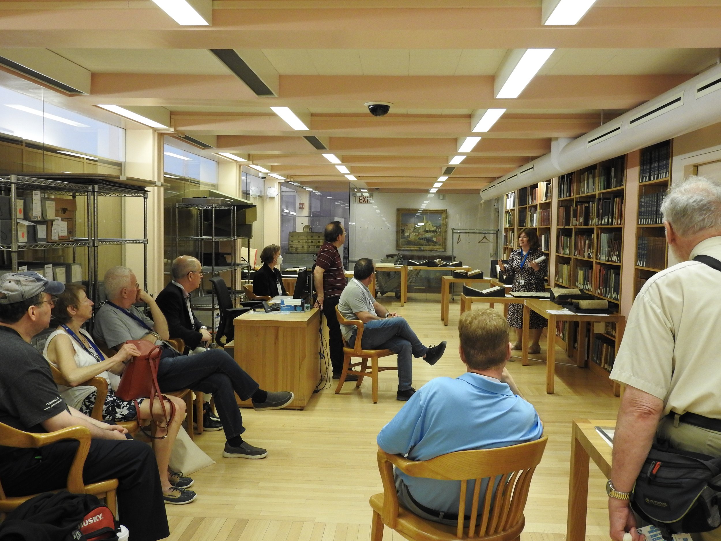  Dr. Margolis shares details about the collection of manuscripts on display. 