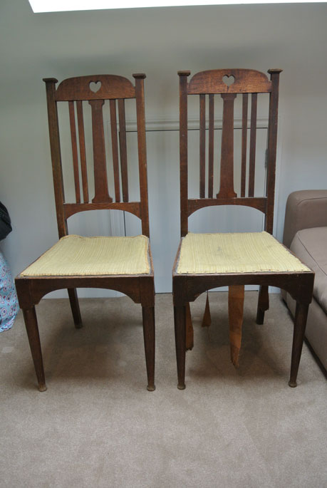  Two Arts &amp; Crafts chairs before restoration... 