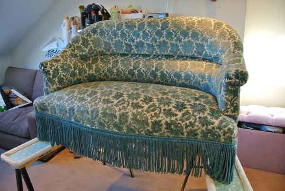  1.5 seater mid-century sofa before... 