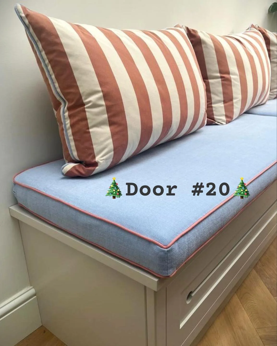 We've reached the 20s and the final stretch 🥳. And behind Door #20 I have a selection of some of the bespoke cushion projects I've worked on this year, for both domestic and commercial settings, including Rise &amp; Bloom Shoreditch - I highly recom