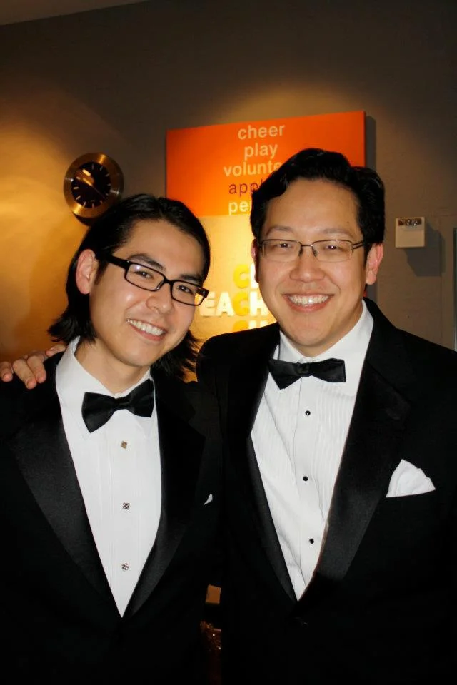 Sean and I after a holiday performance at Contra Costa Civic Theatre in 2011. I probably made him roll his eyes a few times then too.
