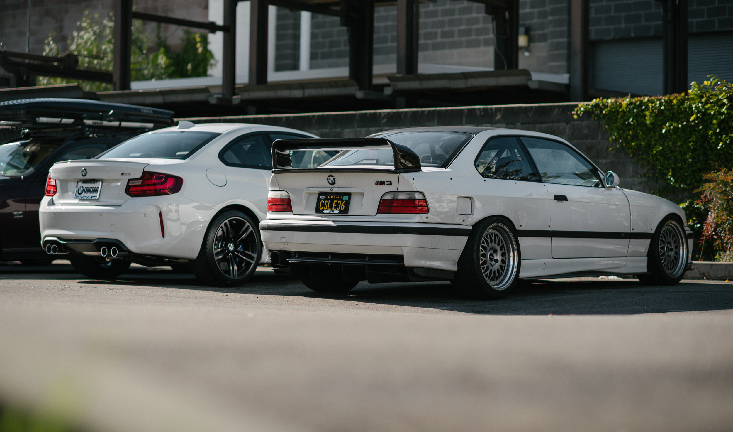 Seen above: Shafique's S54 powered E36 M3 build alongside the new M2 project. If you've followed the E36, then you should have suspected that the M2 would be something to keep your eye on...