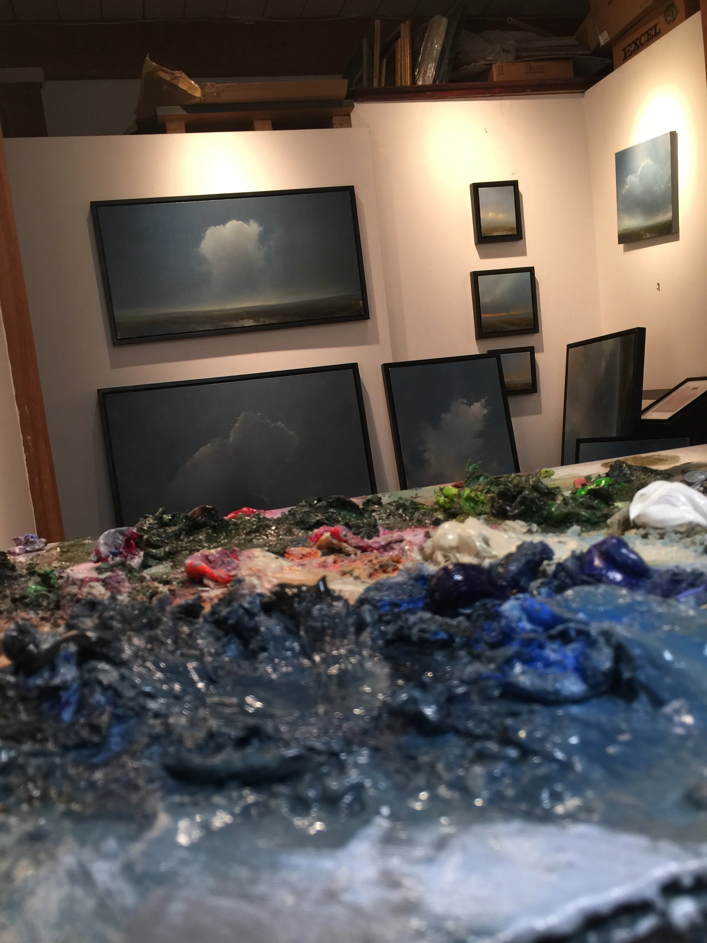 In the studio the night before installing the show. 