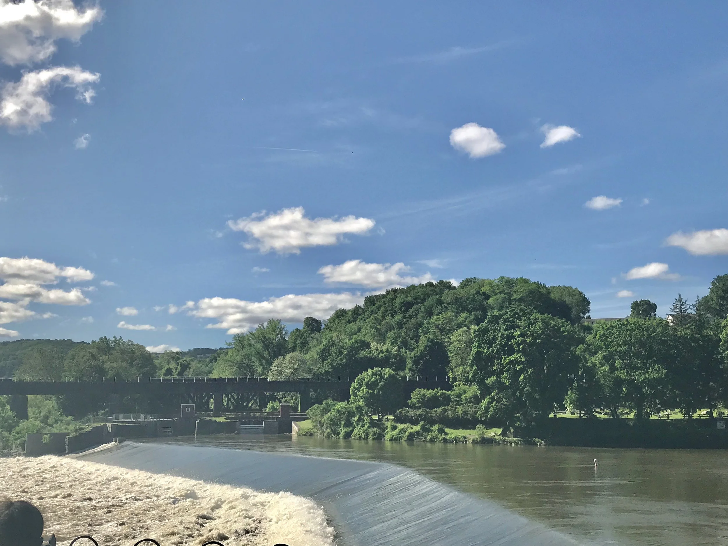 The falls at Scott Park looking towards NJ
