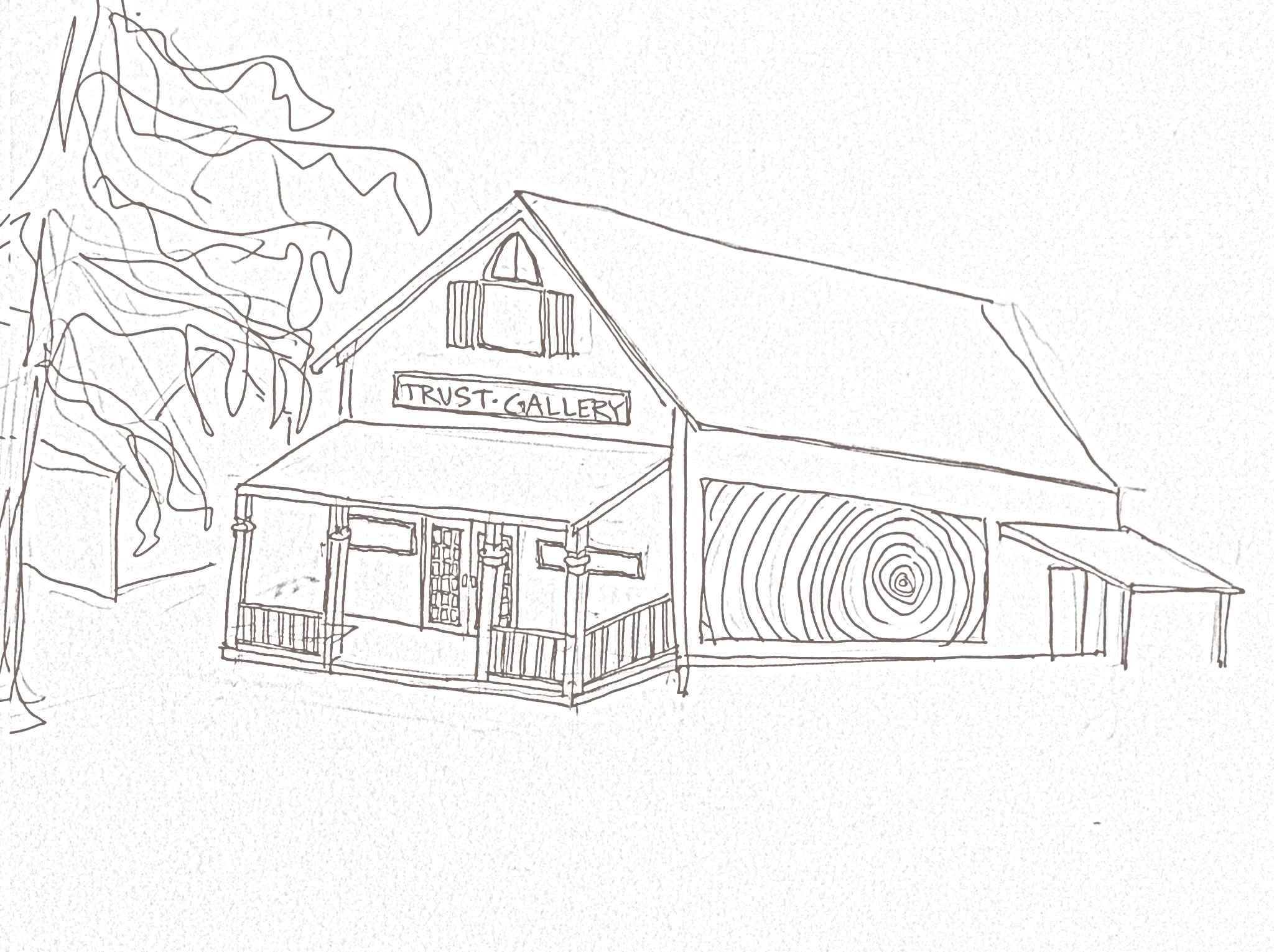 Sketch of the Rock, Paper, Scissors Gallery's planned remodel and expansion, currently underway.&nbsp;