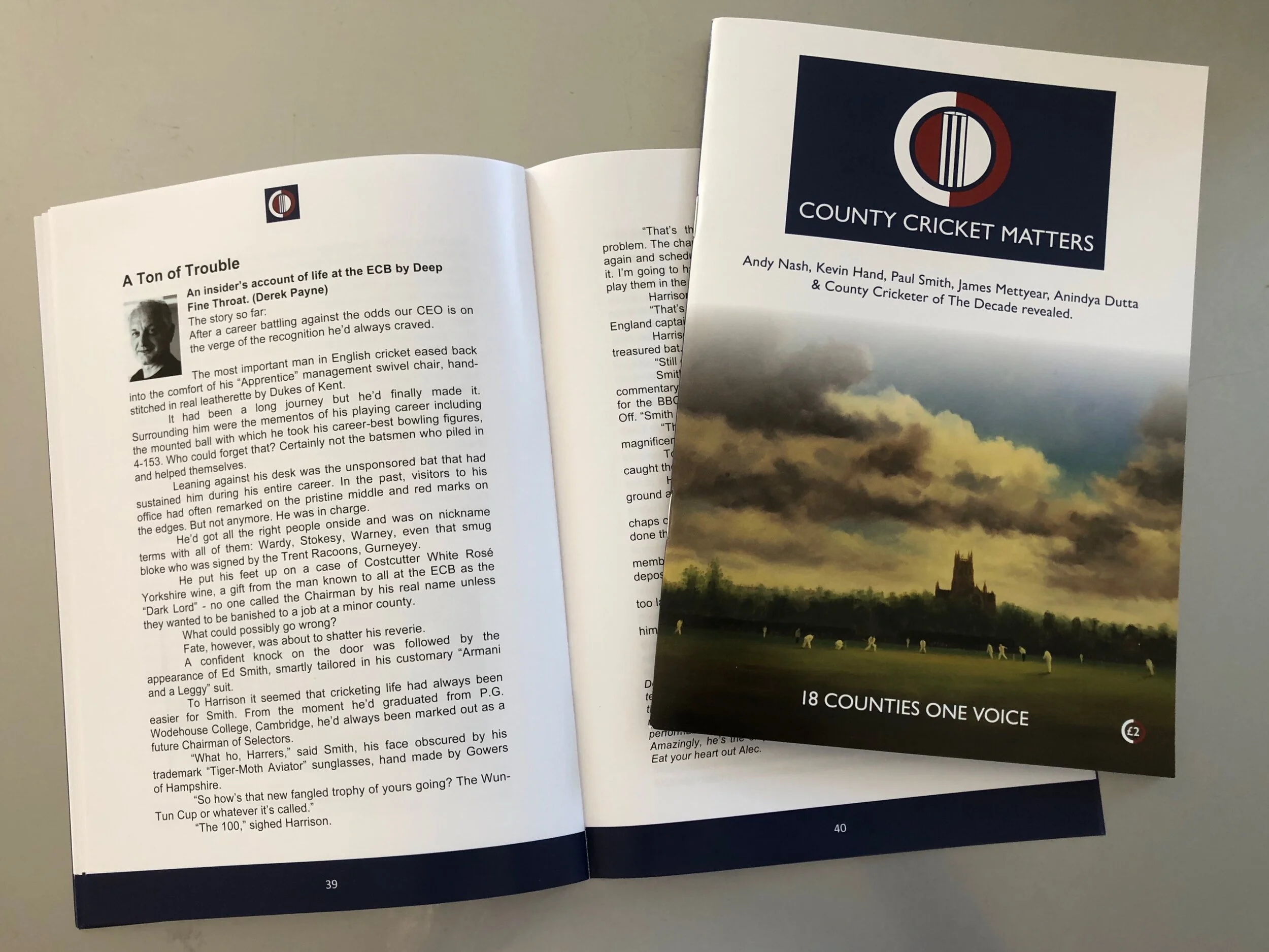 Article for the magazine County Cricket Matters.