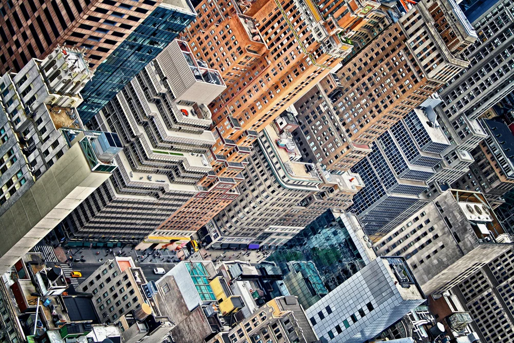 Through panes of glass