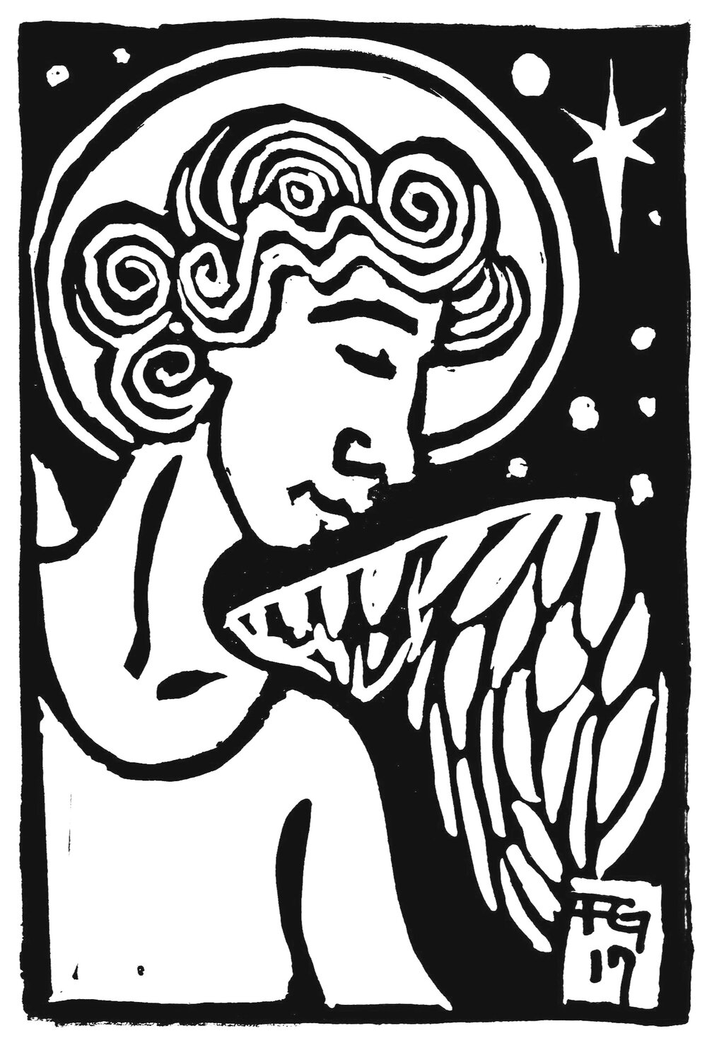 Angel, 4x6 Linoleum Block Print — Forrest Harrison Gerke - Artist,  Musician and Writer in New York City.