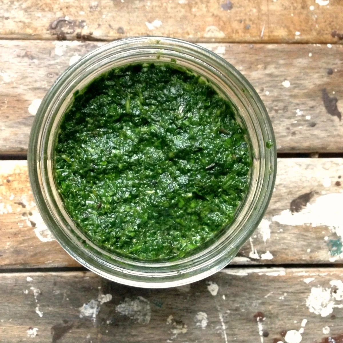 Transfer to clean glass jar