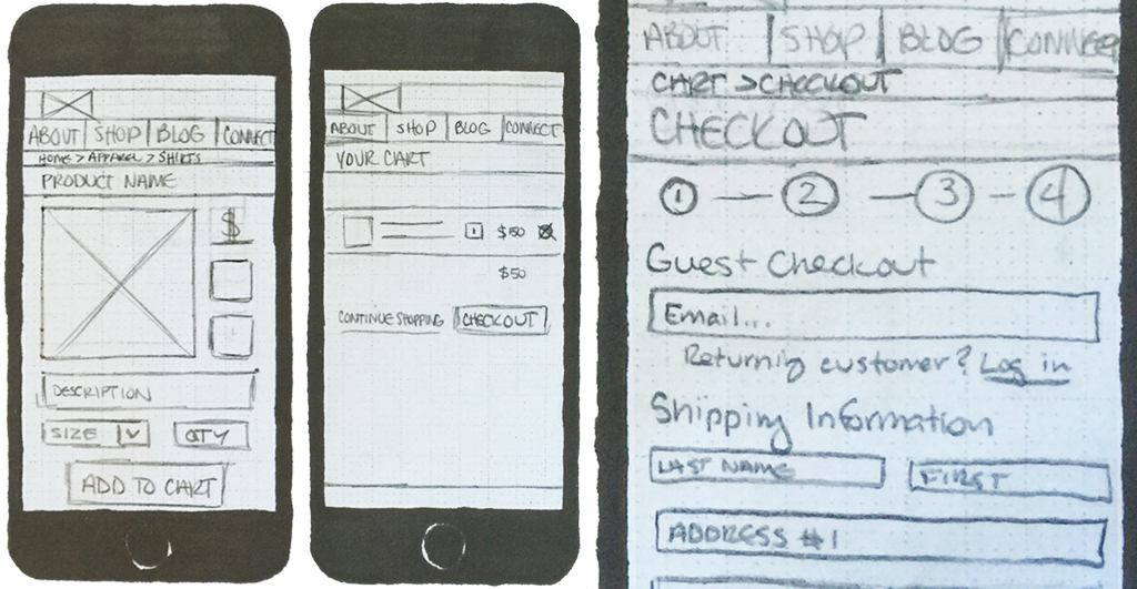 Various screens to show sketching detail.