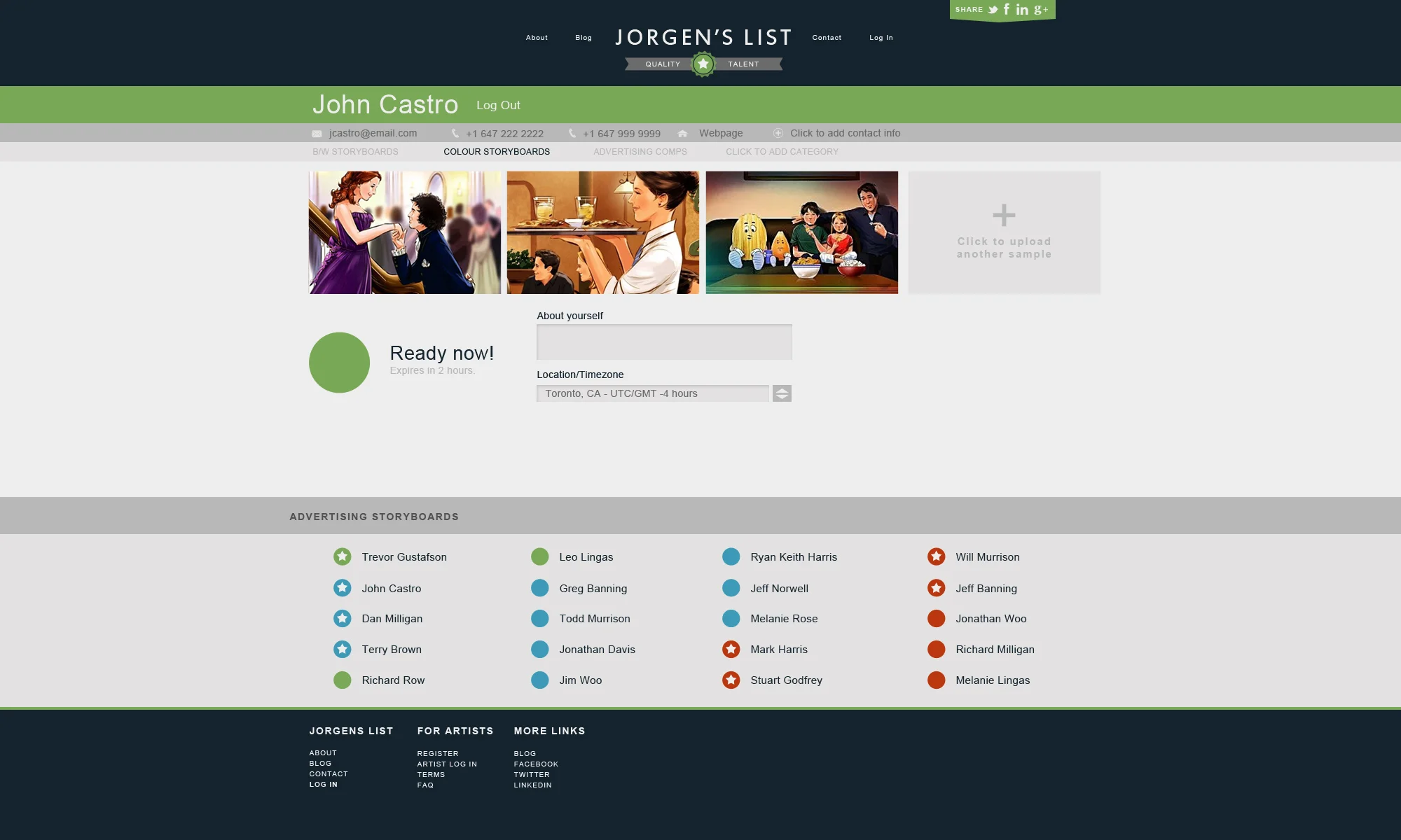 Artist User Interface