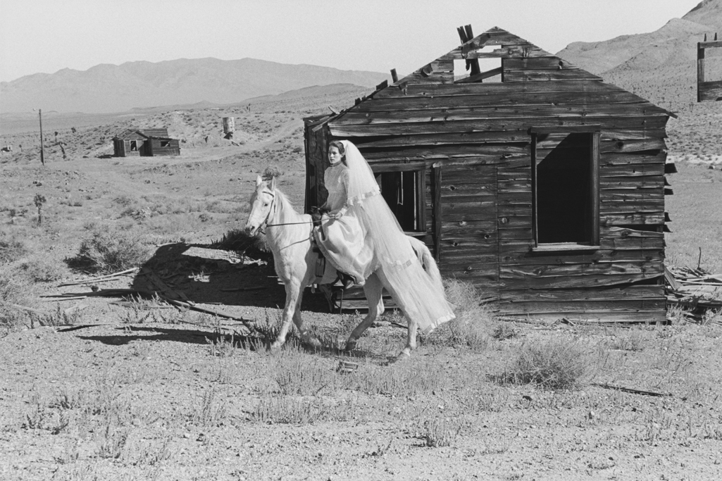 Bride on white horse , Nevada 2009.