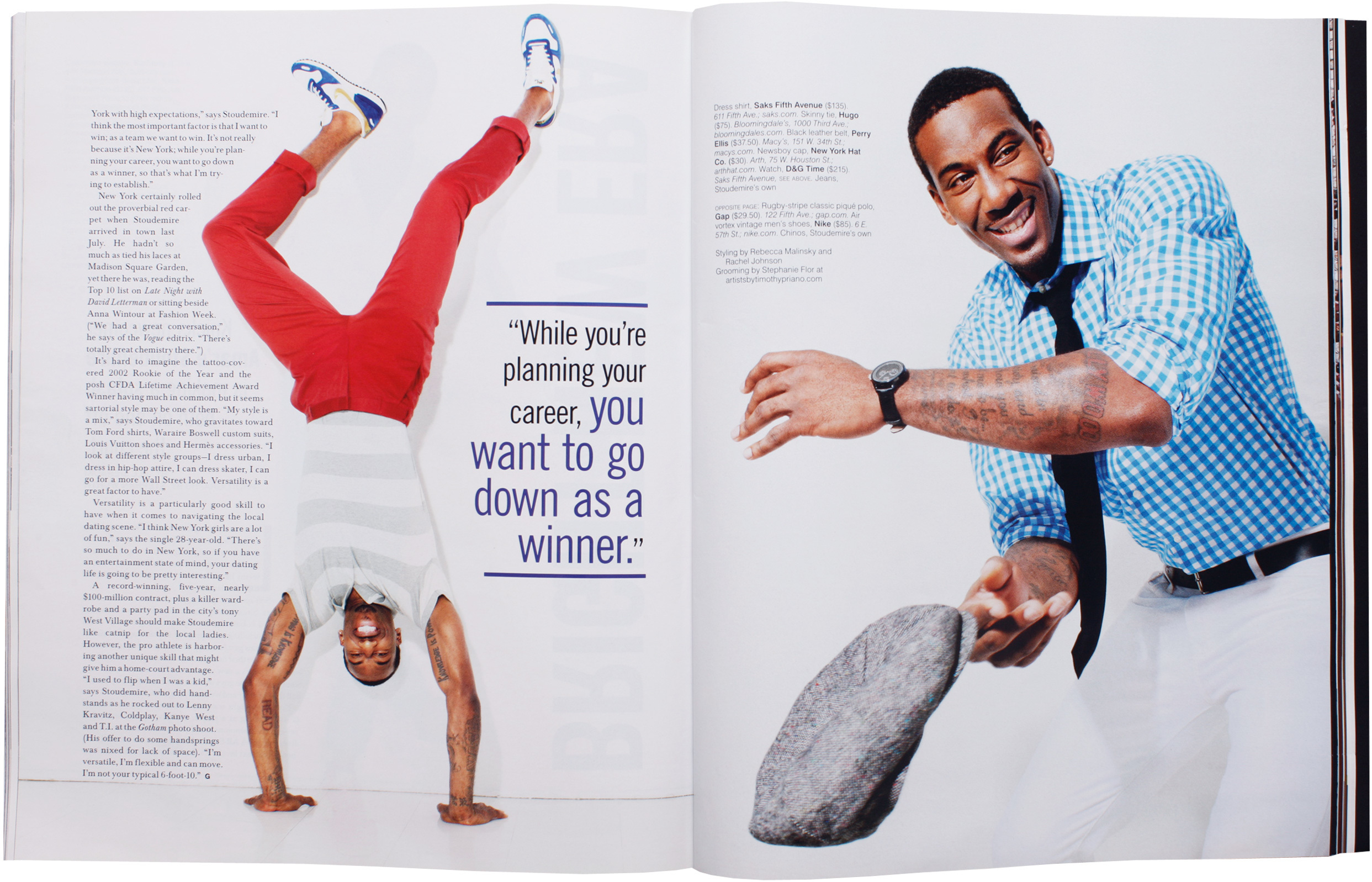 Amar'e Stoudemire, Gotham Magazine