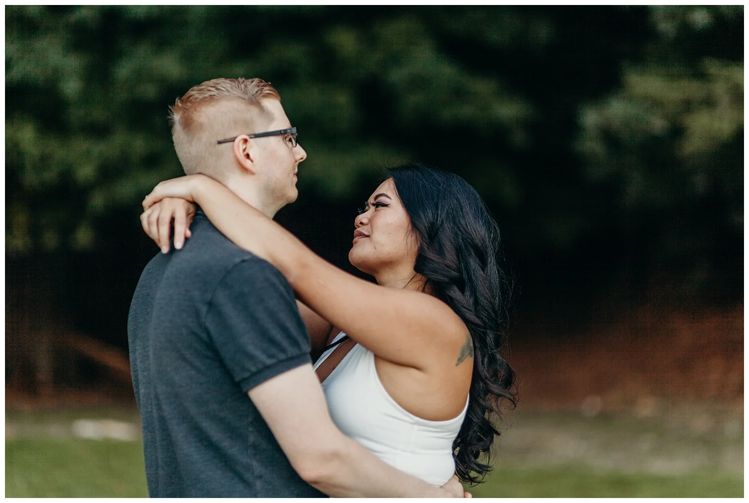 Jaynah and Kevin Point Defiance Rose Garden Owen Beach Tacoma Washington Engagement Session (38).jpg