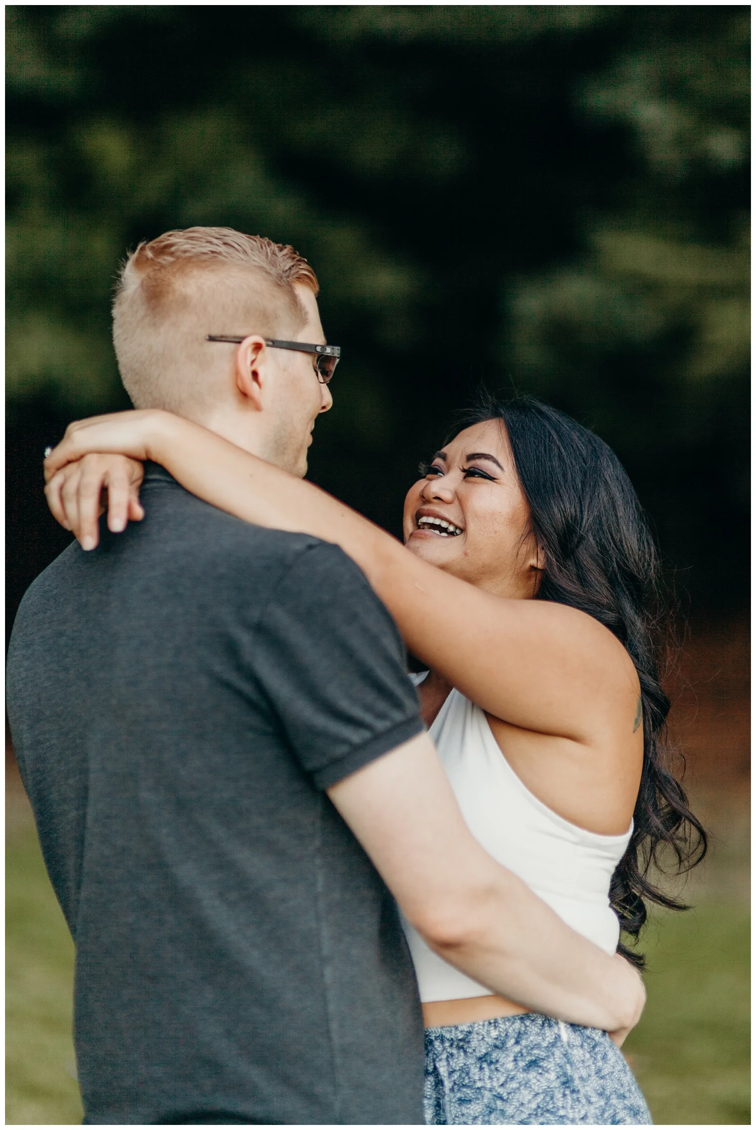 Jaynah and Kevin Point Defiance Rose Garden Owen Beach Tacoma Washington Engagement Session (41).jpg
