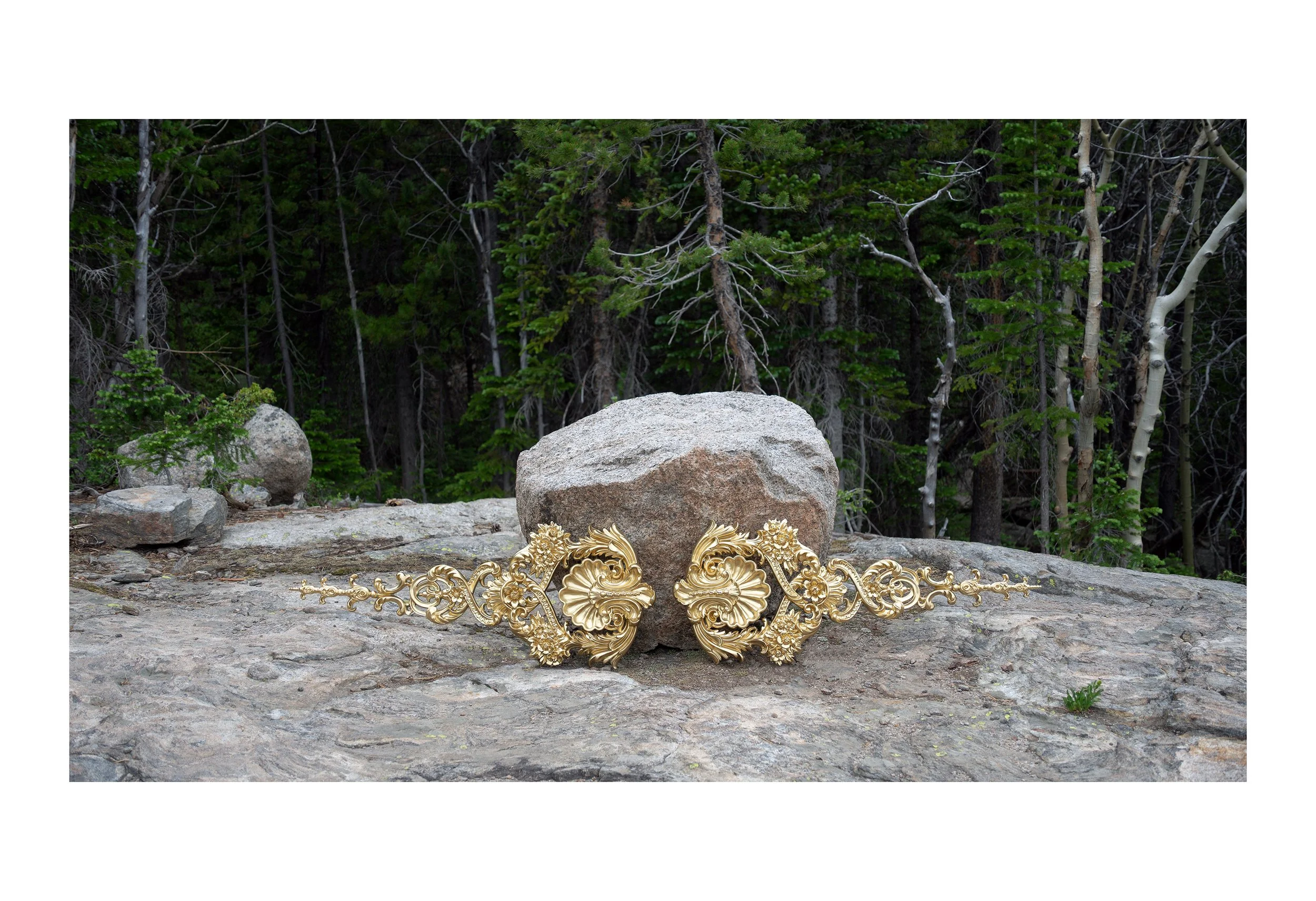    Image: LAND GRAB     Gold decorative embellishments (as seen in the Oval Office) photographed in Rocky Mountain National Park.    2025     CURRENT EVENTS  Ironically, and as if made for TV, the leader of the US has once again been promoting this i