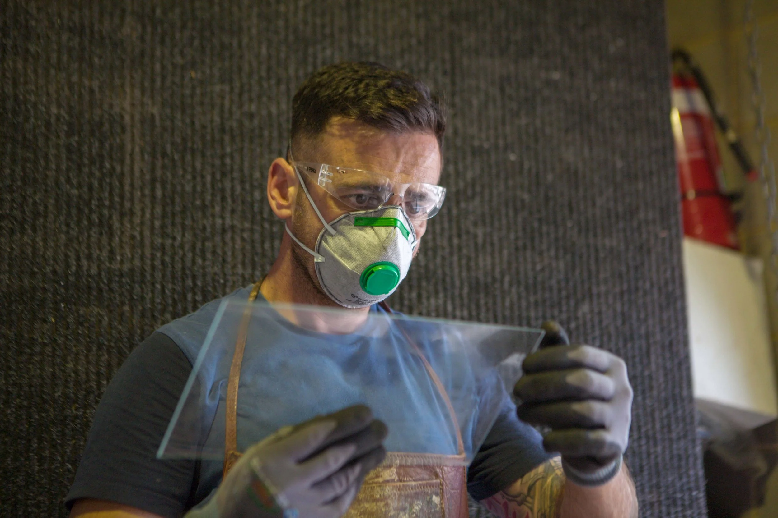 Antique mirror glass