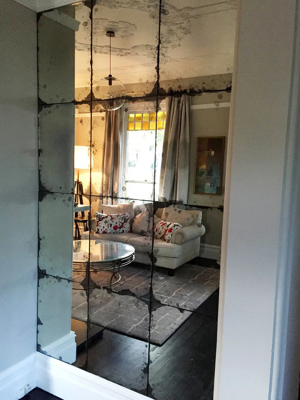 Antique mirror glass