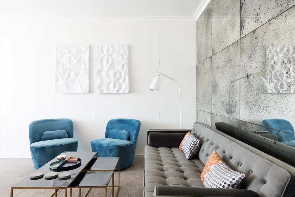 Antique Mirror Glass Feature Wall- Custom Finish in Vintage Antique Tiles