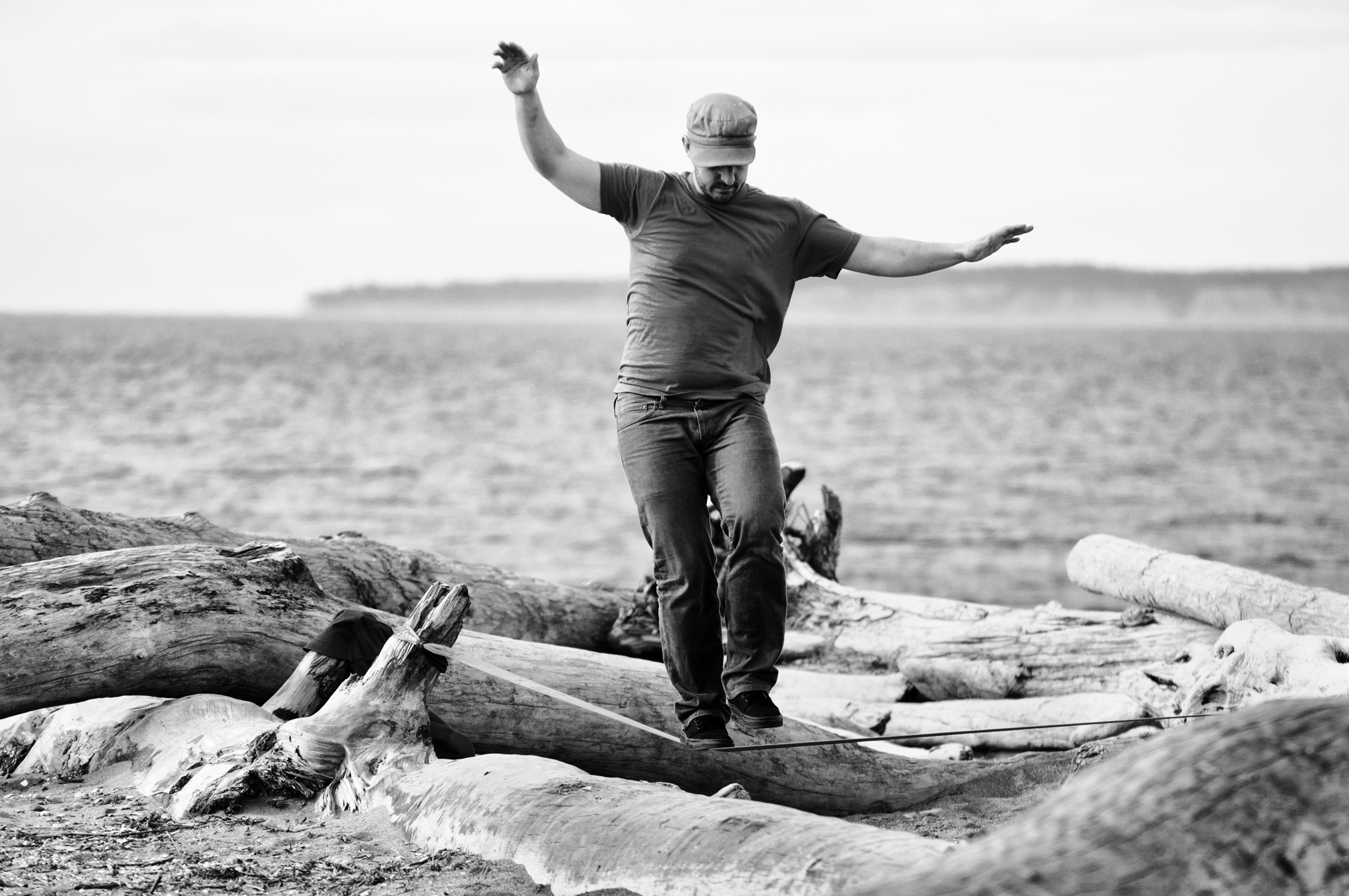 Slacklining on the Beach
