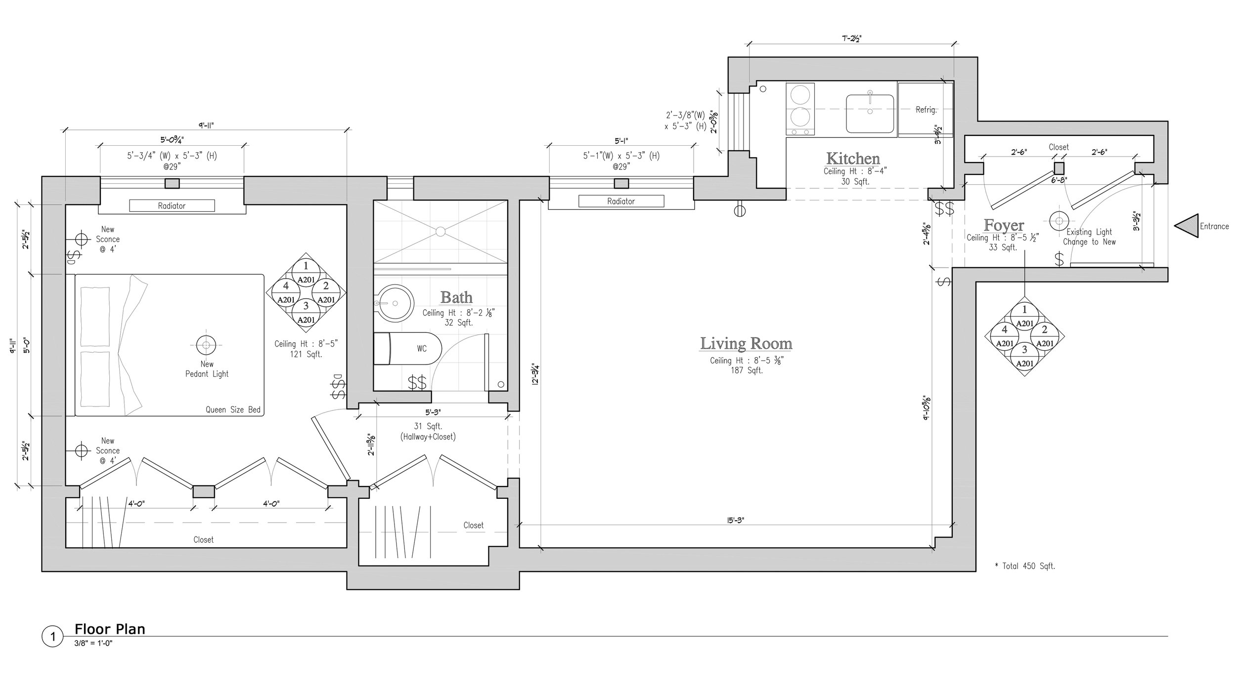 INTERIOR DESIGN: ONE BEDROOM EFFICIENCY RESIDENCE 