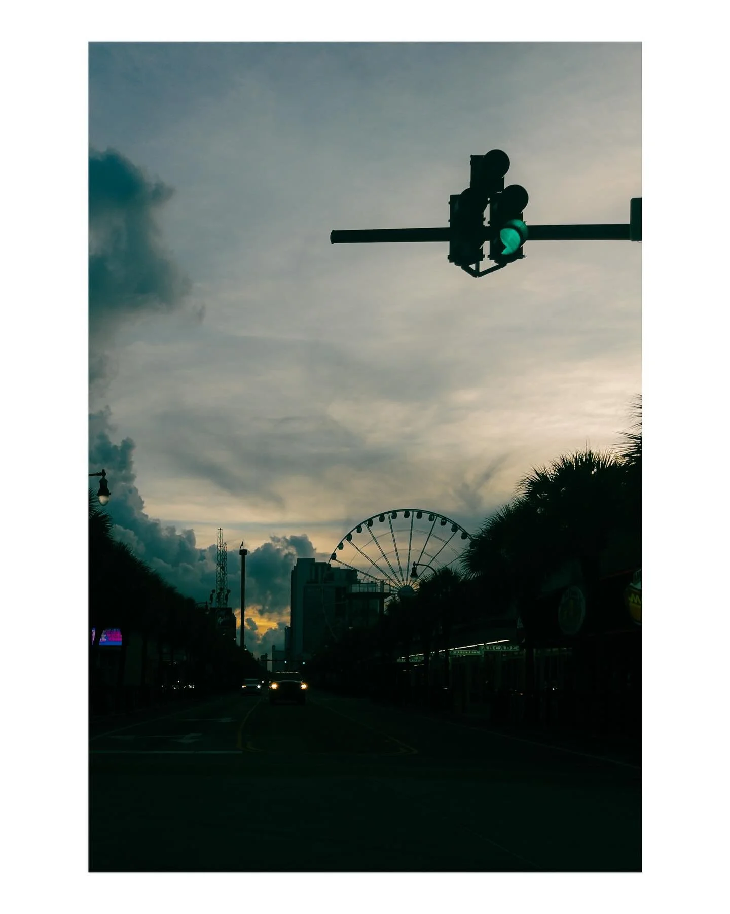 It’s 4:30 in the morning and I’ve parked in a vacant lot just south of the boardwalk in Myrtle Beach. I had already driven the strip with my windows down, letting the heavy sea air pool around me, drifting through the hazy atmosphere of e