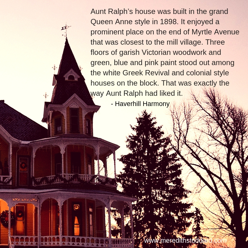 Aunt Ralph’s house was built in the grand Queen Anne style in 1898. It enjoyed a prominent place on the end of Myrtle Avenue that was closest to the mill village. Three floors of garish Victorian woodwork and green.jpg