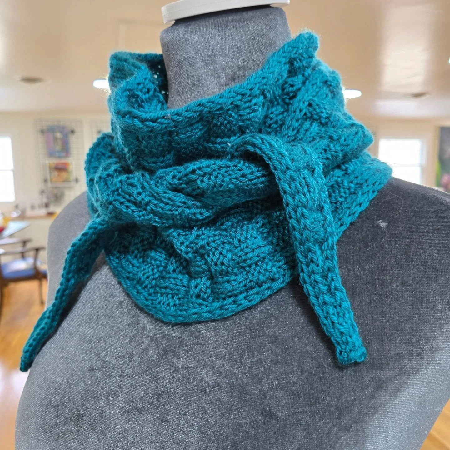 New scarf alert! I just added this striking and super soft teal scarf with a basket weave stitch to my shop online store, or you can see it in person @canalquarterarts