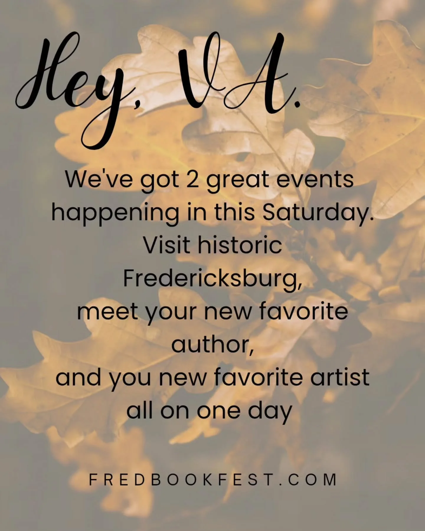 You will absolutely be missing out if you are not in #fxbgva this Saturday. We've got over 60 indie authors like @atlas_creed @rysawalker @jamesnrml @oh.hey.ceejay @emilypeace50, and yours truly delivering the opening remarks at 10AM. Then we've also