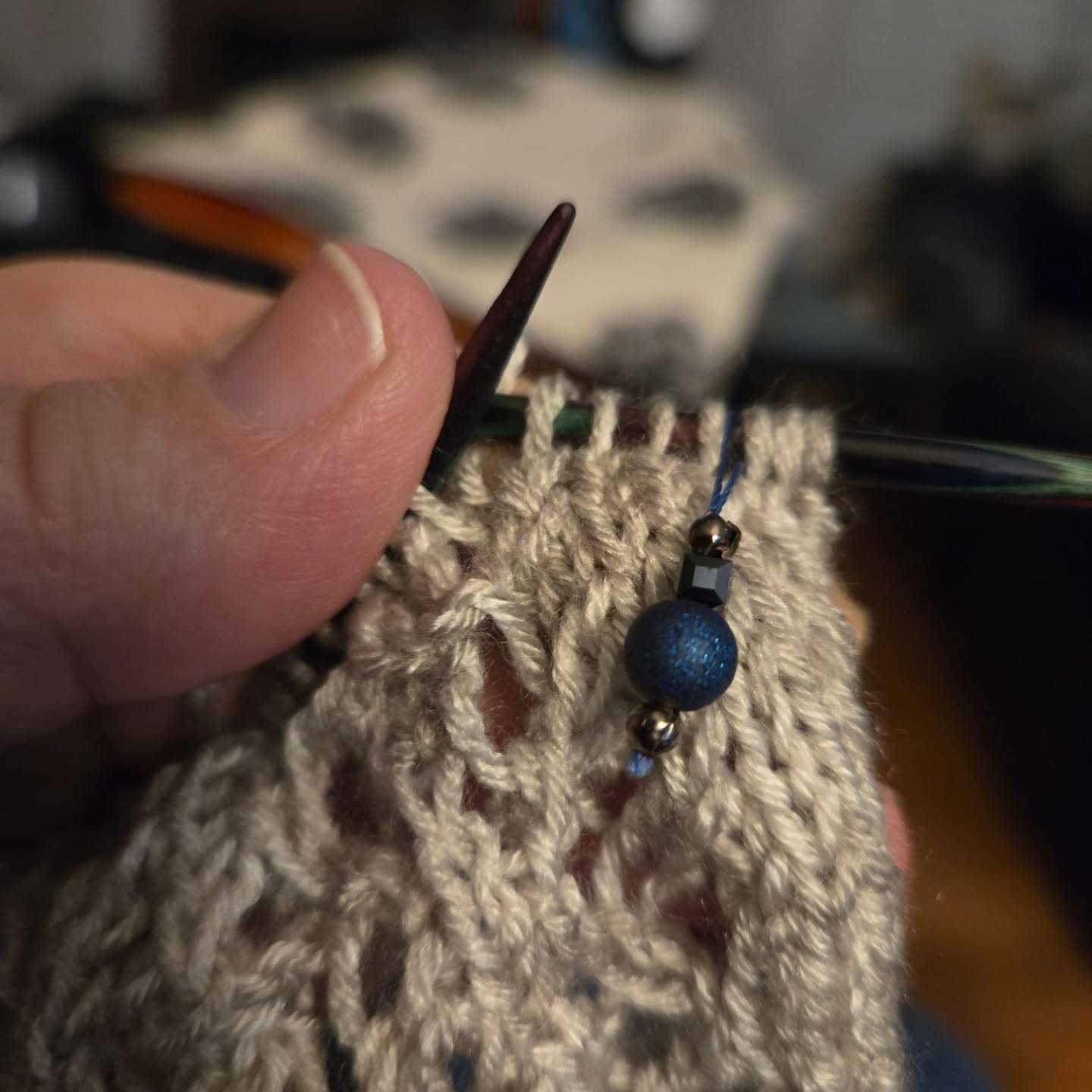 Working on a new lacy scarf design. Couldn't resist using some of my new fancy stitch markers. Now available @canalquarterarts Coming soon to my web store.
#fiberartistsofinstagram #knittingaddict #stitchmarkers