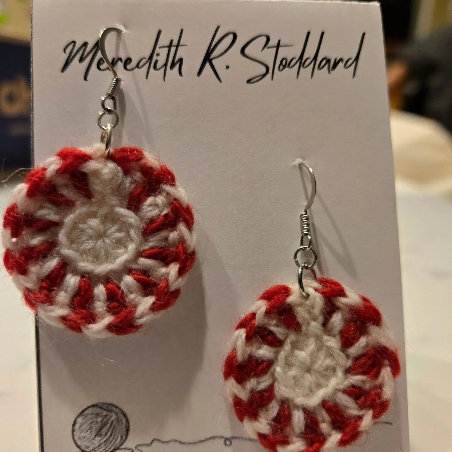 Brand new peppermint earrings, in mini and micro. These were so fun to make. #crochetersofinstagram #crochetjewelry #microcrochetjewellery