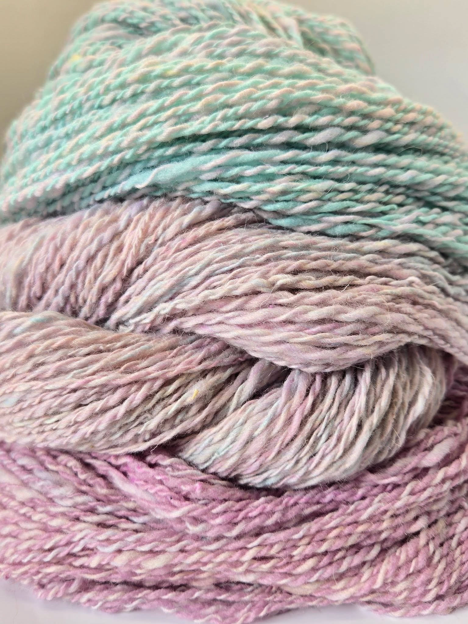 Brand new colorway in my Mix &amp; Match Merino yarn. I'm calling this one Pixie Dust. I have the original (middle) and a Lavender and Aqua variants. You can mix and match two, or three. https://www.meredithstoddard.com/shop/p/mix-match-merino-pixie-