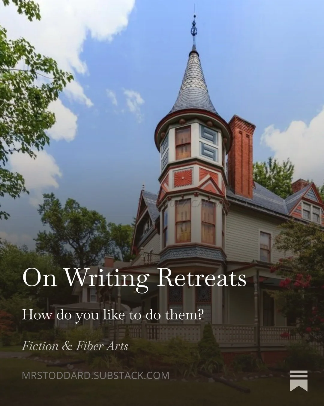 Since the winter weather made me postpone my writing retreat this week, I'm talking about it in my weekly writing post on Substack. Check it out. https://open.substack.com/pub/mrstoddard/p/on-writing-retreats?r=1m60mf&amp;utm_campaign=post&amp;utm_me