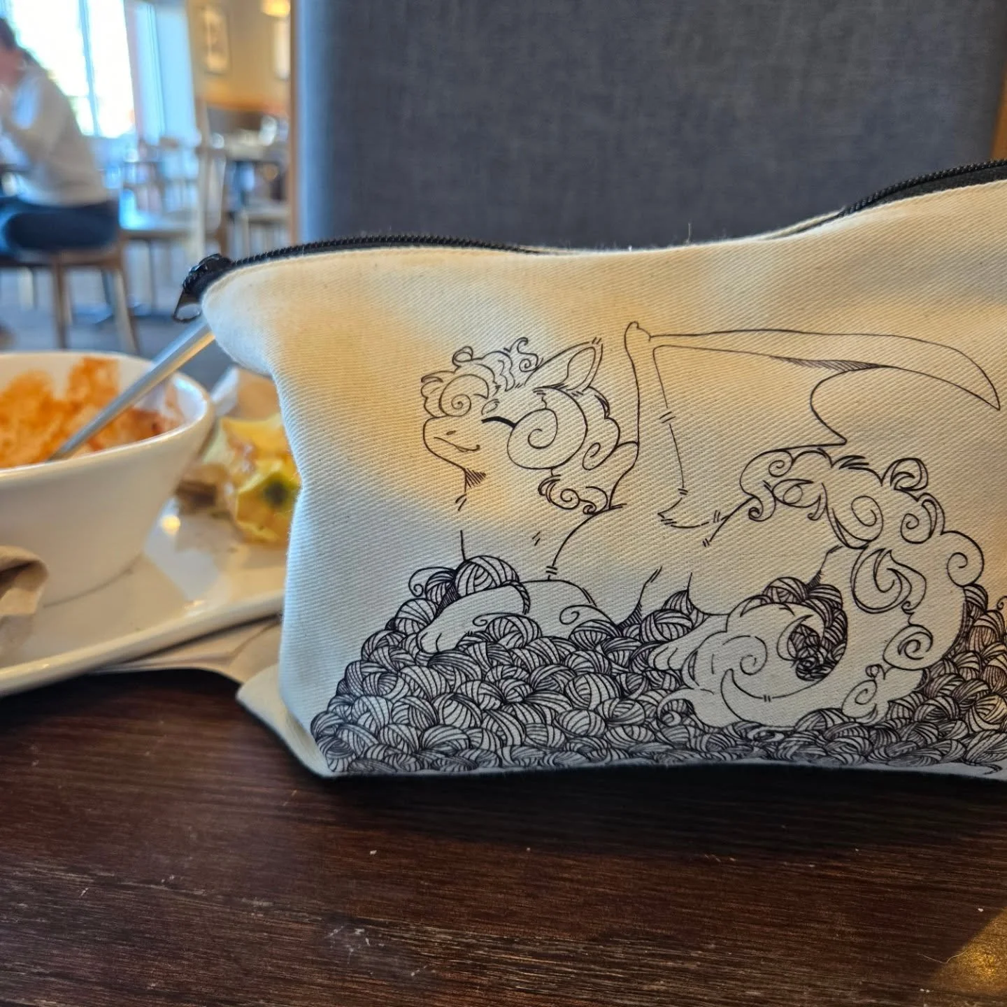 Grabbed a quick lunch with my buddy, Hank the Dragon. I'll be heading off to an undisclosed location to work on Thrice to Mine this week. Hoping to write many, many words.