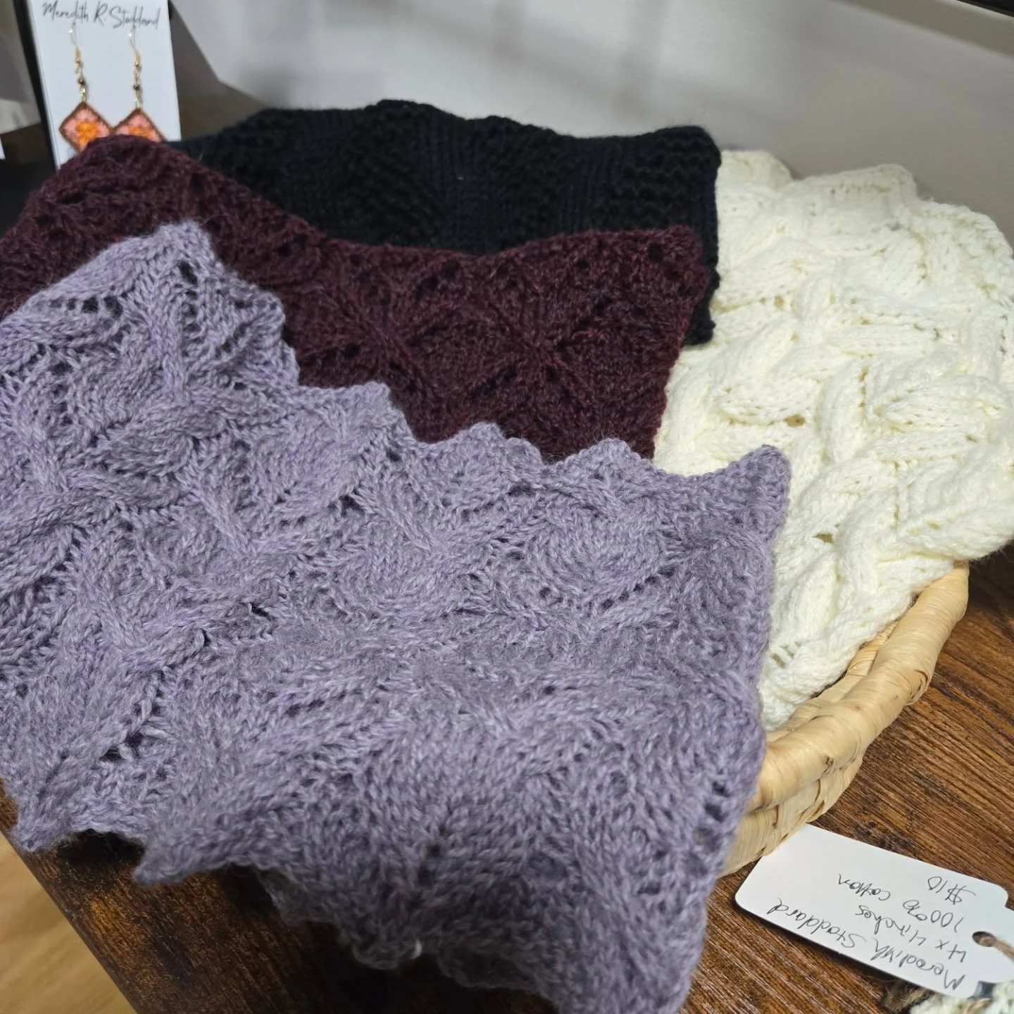 New batches of triangle scarves, granny square earrings, and cowls @canalquarterarts for #fxbgfirstfriday. Come see us. #fxbgva