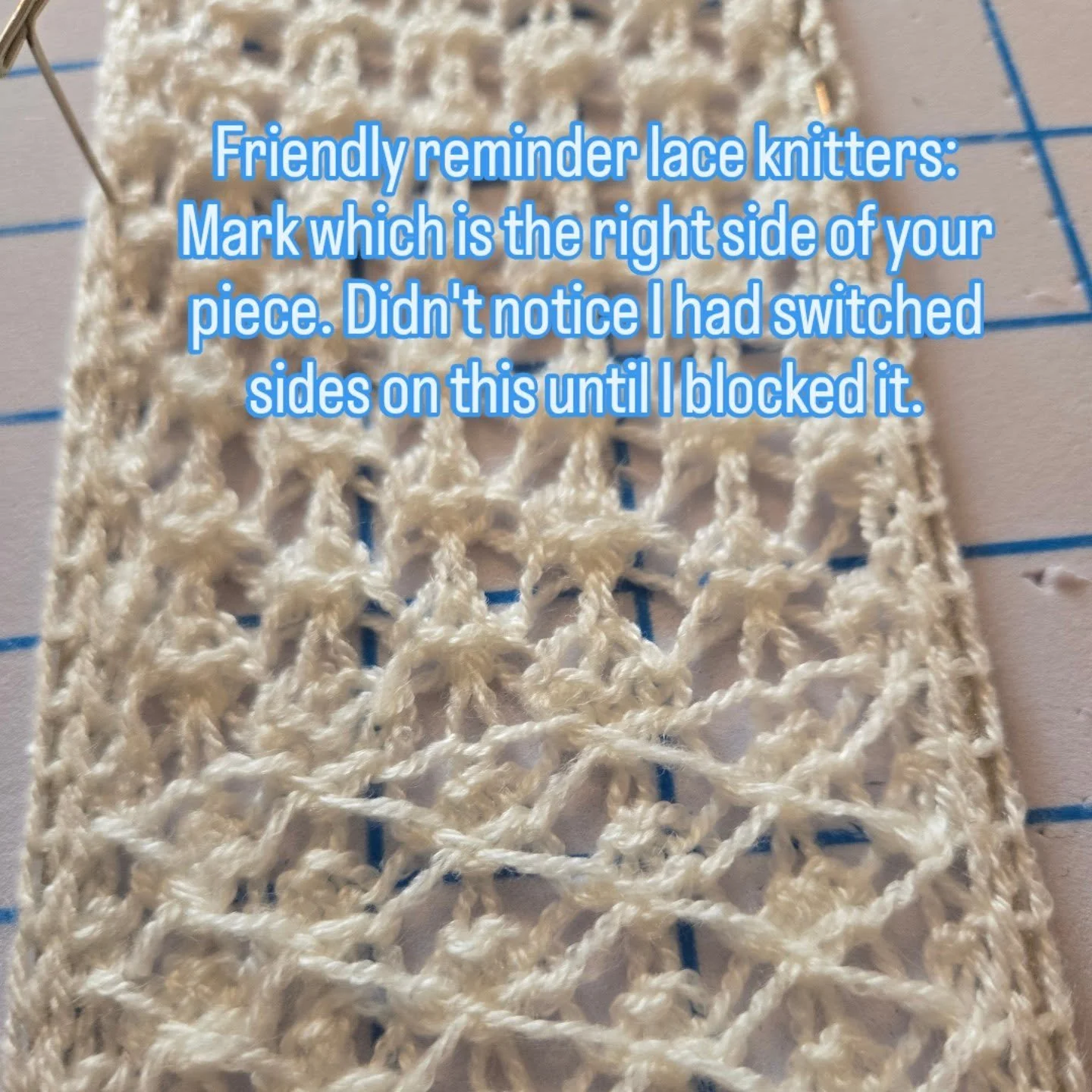 Can you see the line where I switched sides? It's glaring at me. #knittingfail #knittersofinstagram #laceknitting