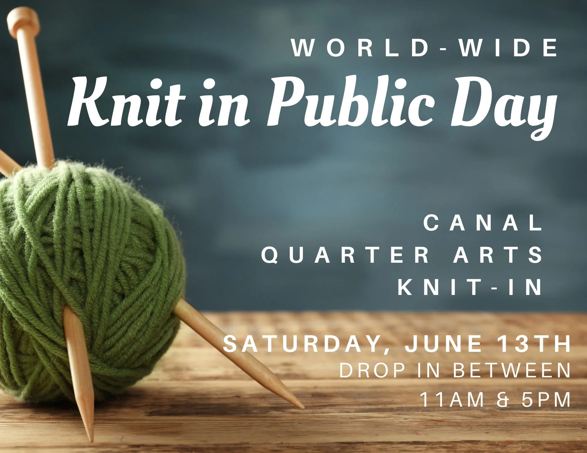 Bring your current project and come stitch and chat with us at Canal Quarter Arts this Saturday. We'll have refreshments, goodie bags, and you can see what the fiber artists here are up to.