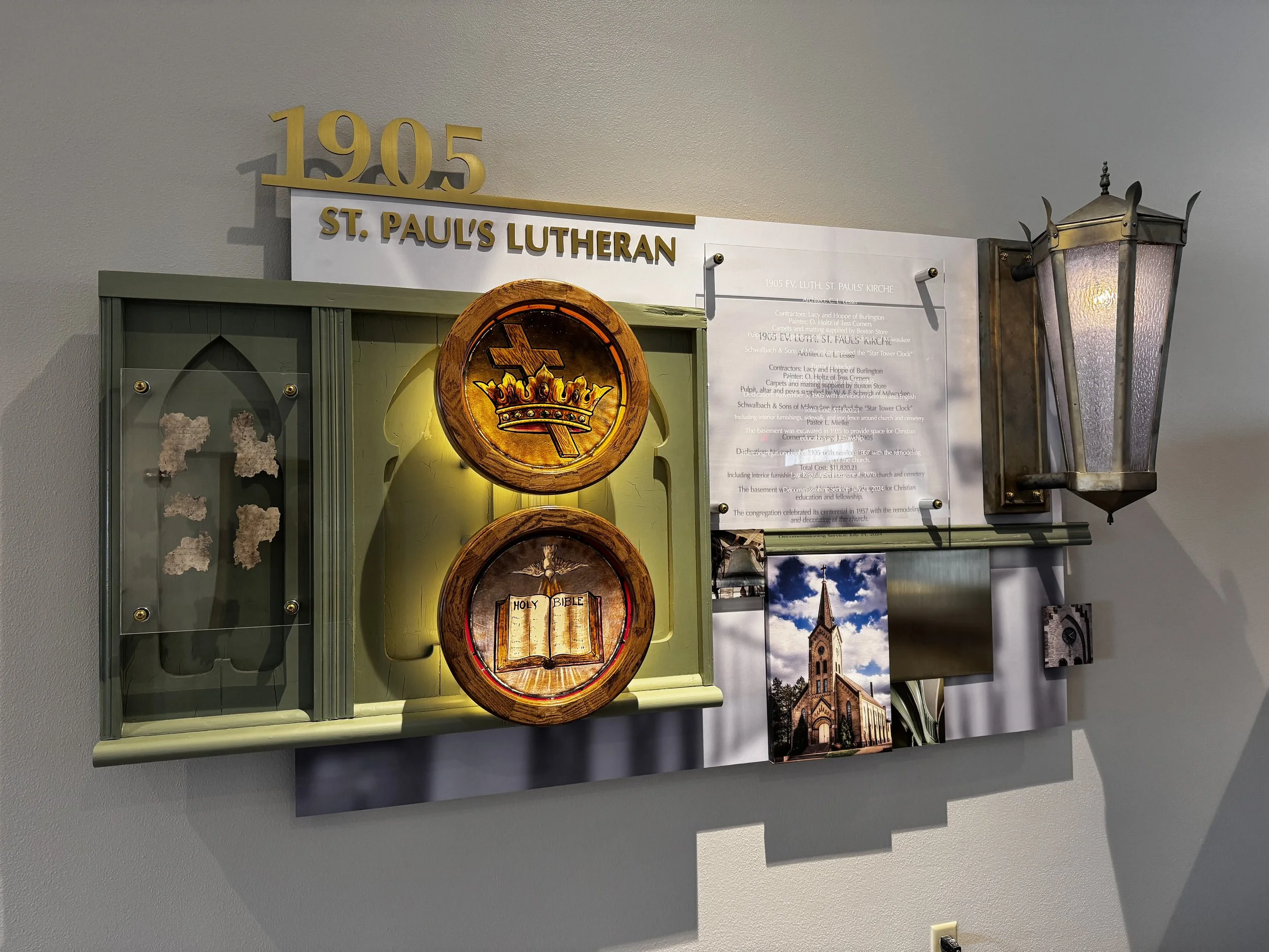 St. Paul’s Lutheran Church - 1905 Church Commemorative Displays