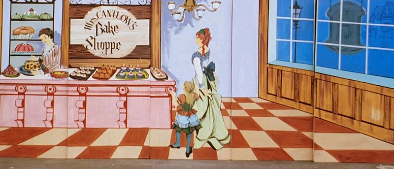 Bakery Scene- Interior old fashioned bakery scene. 8' tall and 20' wide. Foamcore