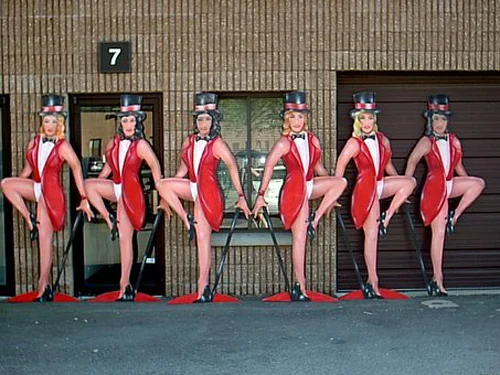 Rockette Dancers- 6 Female dancers about 7' tall on heavy wood.