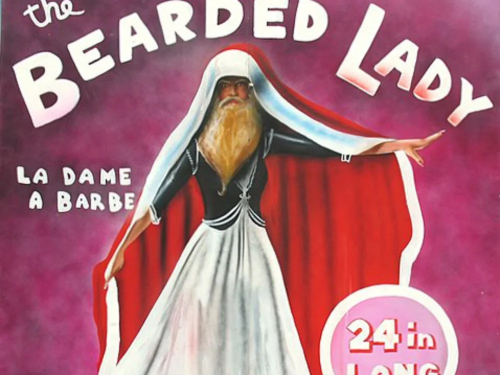 Bearded Lady Side Show Panel: Measures 8' tall and 8' wide, foamcore.